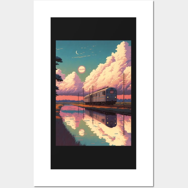 Retro Anime Style Old Japanese Train Wall Art by KaPrints